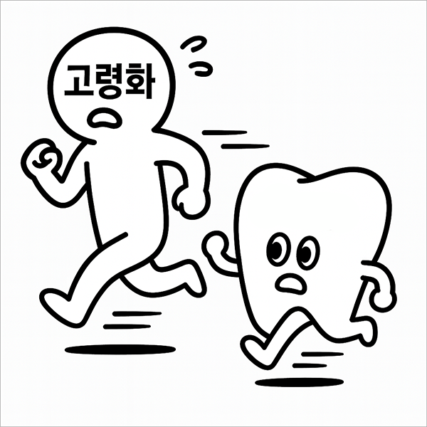 빠르게 달려나가는 고령화, 고령화를 따라가지 못하는 치아의 모습